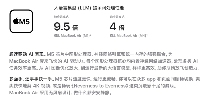 苹果M5 MacBook Air来了 8499元起 存储翻倍 AI性能大提升图片-4